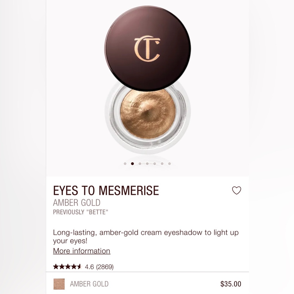 Charlotte Tilbury Eyes to Mesmerize Cream Eyeshadow Amber Gold